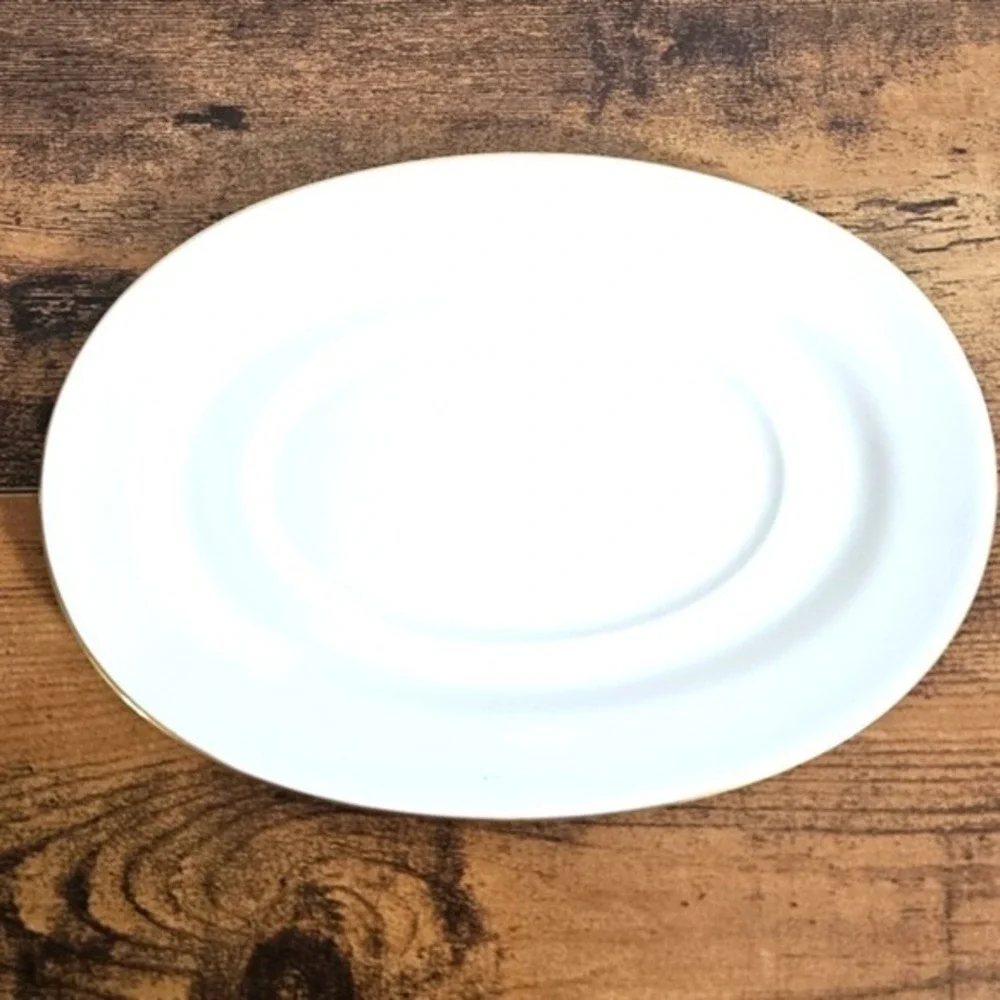 LENOX American‎ Home Gold Oval Platter Ivory Fine China Gravy Underplate 9